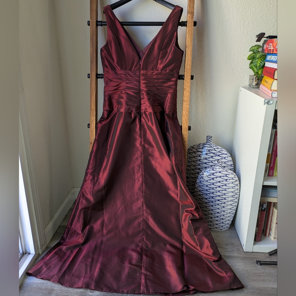 Belsoie Women's Burgundy Evening Maxi Dress - Size 10 - Picture 2 of 3